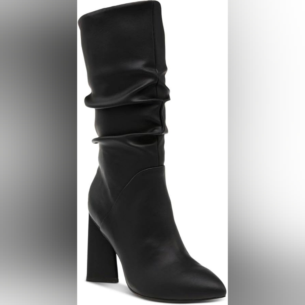 Dolce Vita Slouchy Black Block Heeled Boots